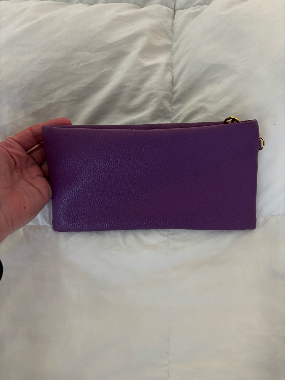 Tory Burch Purple Leather Zip Wristlet with Gold Logo Accent - Picture 5 of 8